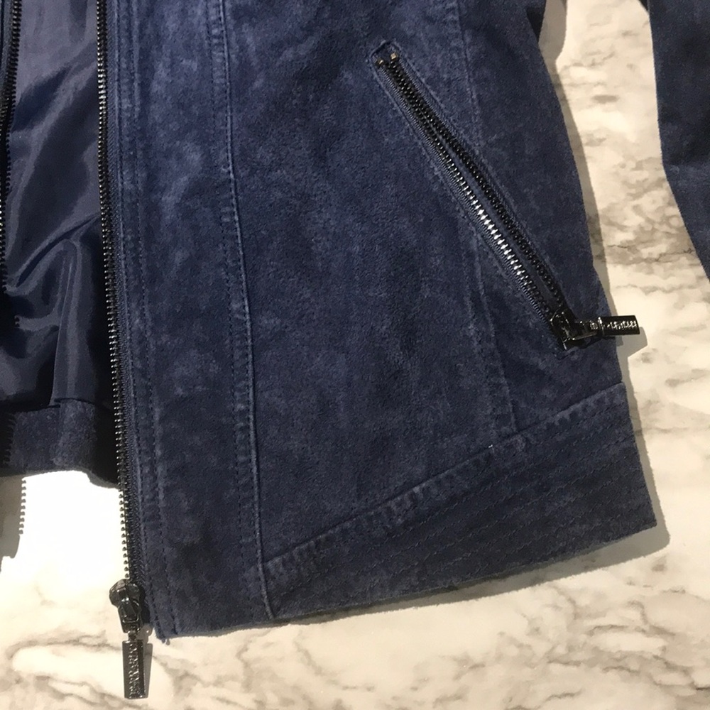 ROYAL BLUE LEATHER SUEDE JACKET - Picture 3 of 7
